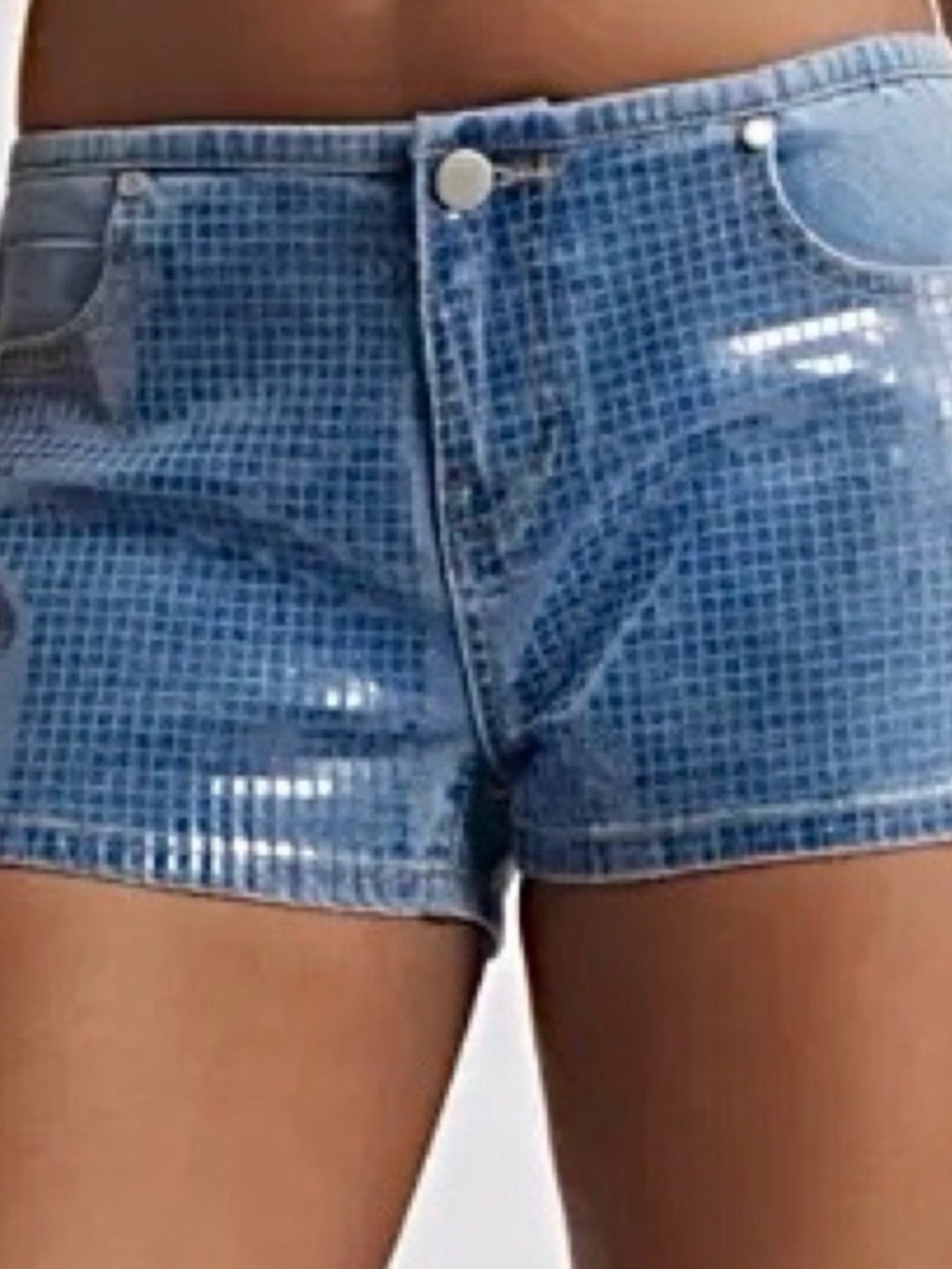 Nordstrom Light Blue Glossy Denim Jean Shorts